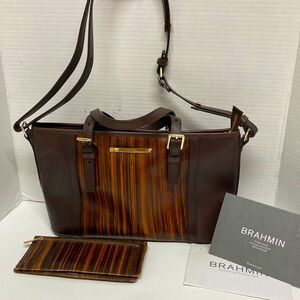 BRAHMIN  BAG and Matching WALLET Style NO:55800BW 
Mini Asher -Brown Balsa